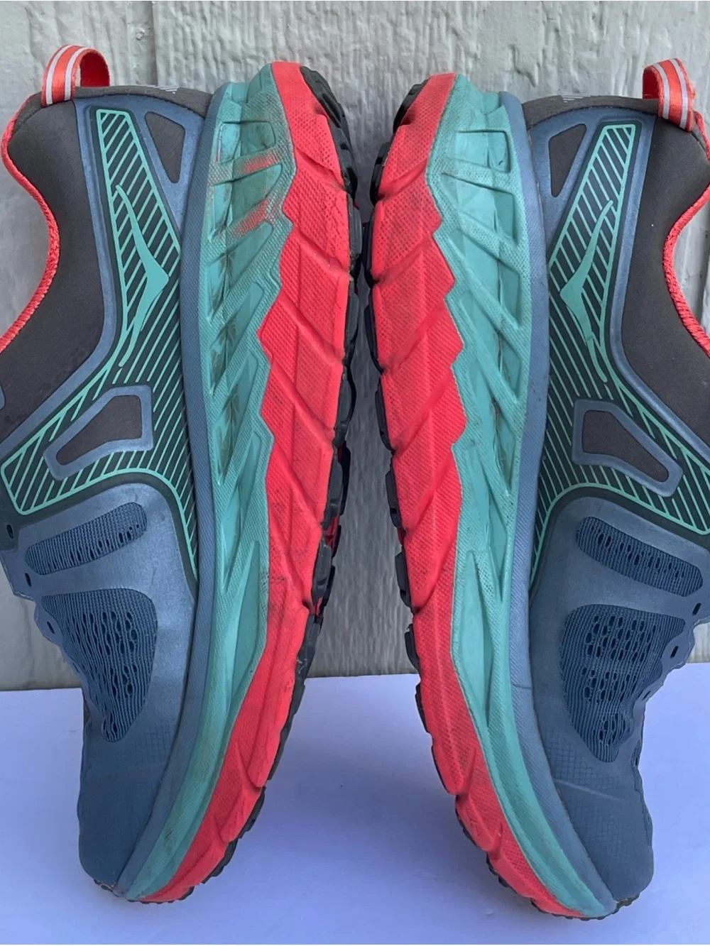 Hoka One One Stinson ATR 5 Running Shoes Mens 9 Blue/Orange F27219E read